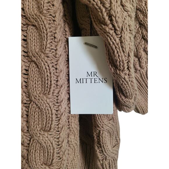 MR MITTENS Chunky Cable Jumper in Almond Size M/L NWT - Picture 7 of 9
